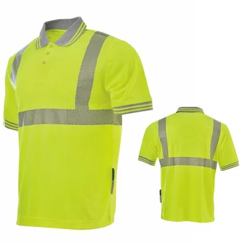 Защитная рубашка поло Hi Vis с коротким рукавом и светоотражающими лентами 3 м, Летняя рабочая рубашка поло
